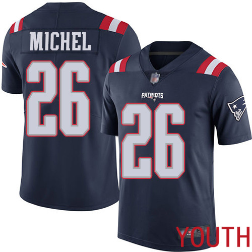 New England Patriots Football #26 Rush Vapor Untouchable Limited Navy Blue Youth Sony Michel NFL Jersey->women nfl jersey->Women Jersey